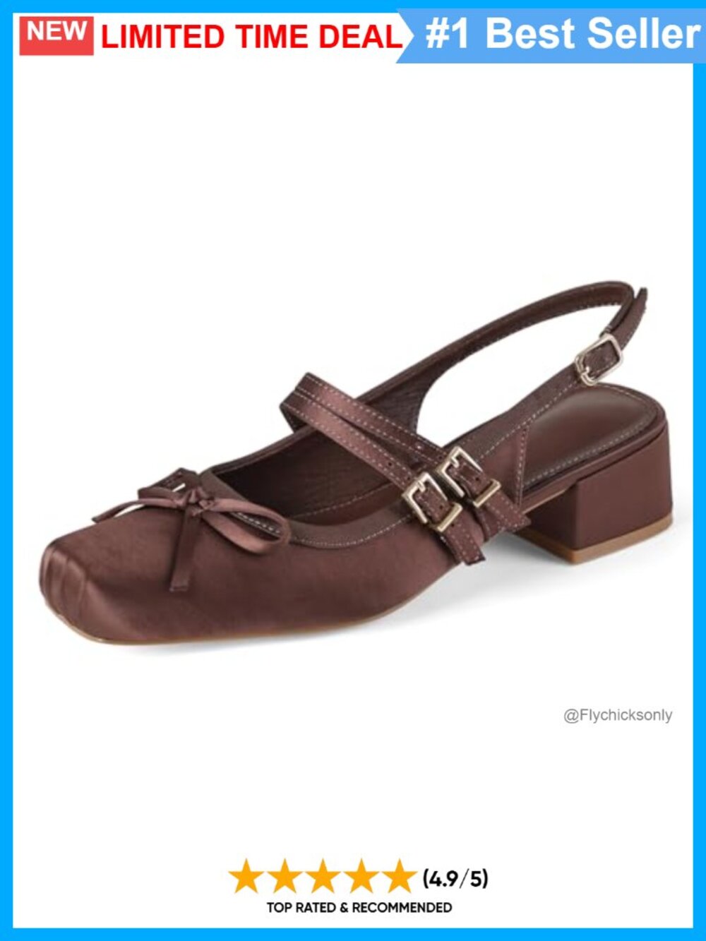 Satin Slingback Ballet Flats Square Toe Mary Jane Pumps Low Block Heel